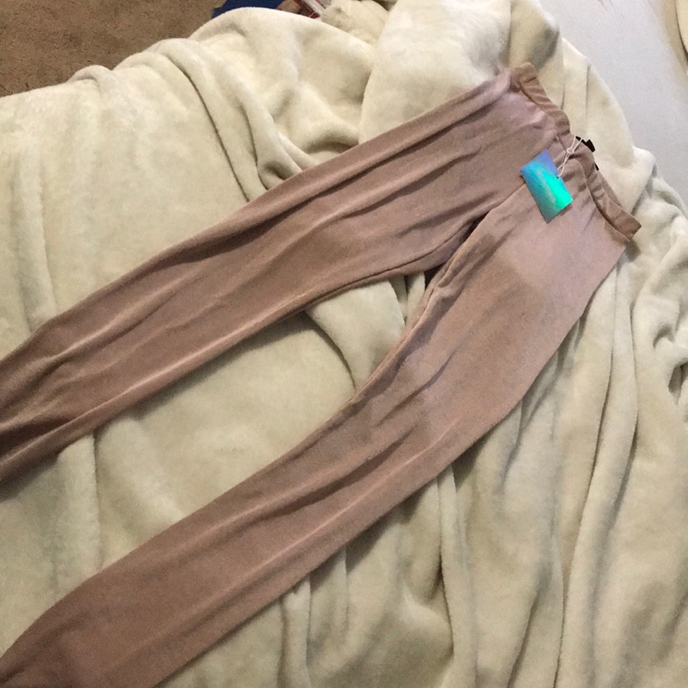 MISGUIDED Pink Slinky Ribbed Leggings